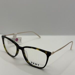 DKNY Women's DK7001 Eyeglasses with Dark Tortoise NWT gold wire side